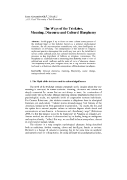 The Ways of the Trickster. Meaning, Discourse and Cultural