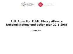 ALIA Australian Public Library Alliance National strategy and action
