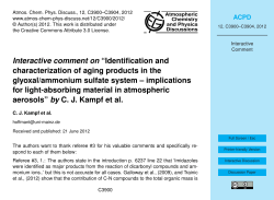 Interactive comment on &ldquo;Identification and characterization of aging
