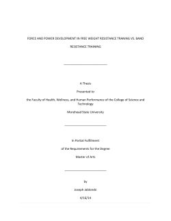 Force and Power Development in Free Weight Resistance Training