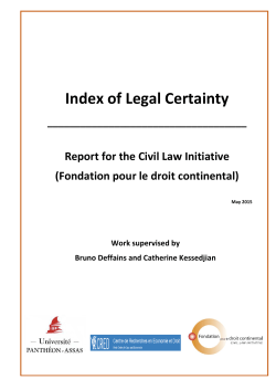 Index of Legal Certainty - Fondation pour le droit continental