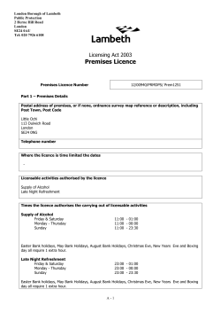 01d Premises Licence