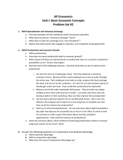AP Economics Problem Set 2
