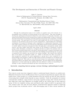The Development and Interaction of Terrorist and Fanatic Groups 1