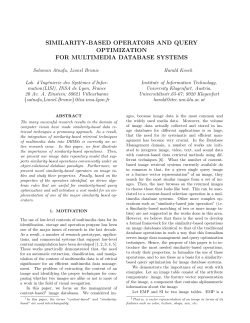 similarity-based operators and query optimization for
