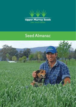 Seed Almanac - Upper Murray Seeds