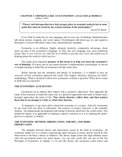 CHAPTER 3: THINKING LIKE AN ECONOMIST: ANALYSES