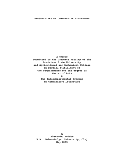 Perspectives on Comparative Literature