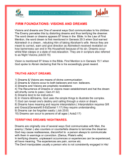 FIRM FOUNDATIONS: VISIONS AND DREAMS
