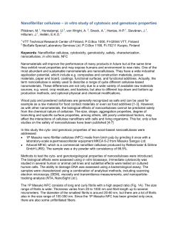 Nanofibrillar cellulose &ndash; in vitro study of cytotoxic and