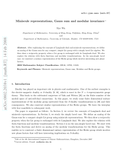 arXiv:0802.2038v1 [math.RT] 14 Feb 2008