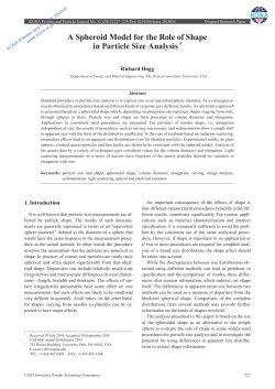 A Spheroid Model for the Role of Shape in Particle Size Analysis&dagger;