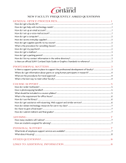 New Faculty FAQs