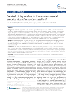 Survival of taylorellae in the environmental amoeba Acanthamoeba