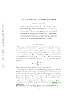 The structure of an isometric tuple