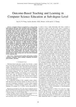 Outcome-Based Teaching and Learning in Computer Science