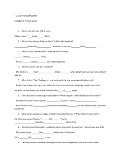 TO KILL A MOCKINGBIRD Chapters 1-7 study guide 1