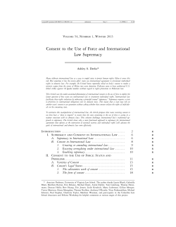 Consent to the Use of Force and International Law Supremacy