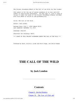 THE CALL OF THE WILD