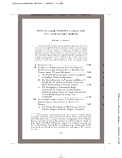 how nuclear weapons change the doctrine of self