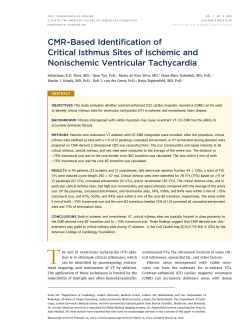 CMR&ndash;Based Identification of Critical Isthmus Sites of Ischemic and