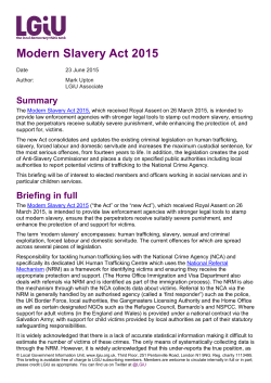 Modern Slavery Act 2015 &ndash; The Local Democracy Think Tank