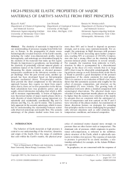 High-pressure elastic properties of