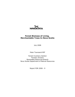 Forest Biomass of Living, Merchantable Trees In Nova Scotia