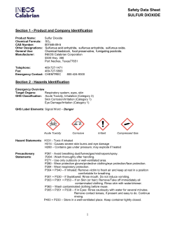 Safety Data Sheet SULFUR DIOXIDE