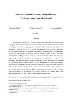Structural Model of Renewable Energy Diffusion: The Case of Solar