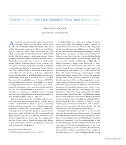A Venetian Vignette One Hundred Years after Marco Polo