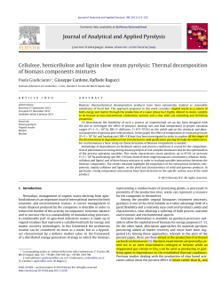 Cellulose, hemicellulose and lignin slow steam pyrolysis: Thermal