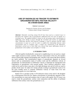 USE OF NATURAL RADON-222 AS TRACER TO ESTIMATE