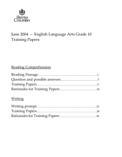 Reading Comprehension