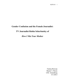 Gender Confusion and the Female Journalist: TV Journalist Robin