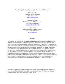 Party Voting in Turkey: Explaining the Durability of AKP Support