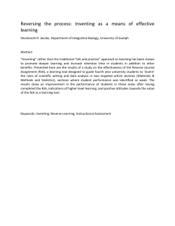 Reversing the process: Inventing as a means of effective learning