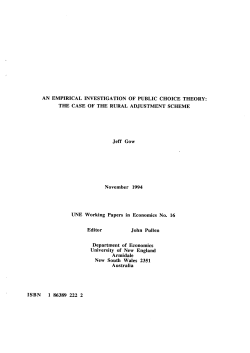 AN EMPIRICAL INVESTIGATION OF PUBLIC CHOICE