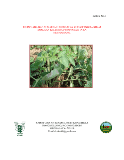 Jingpang Sohsaw - Department of Agriculture, Meghalaya