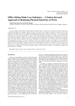 Office Sitting Made Less Sedentary - Montenegrin Journal of Sports