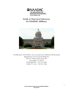 Guide to State-level Advocacy for NAADAC Affiliates