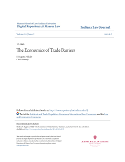 The Economics of Trade Barriers - Digital Repository @ Maurer Law