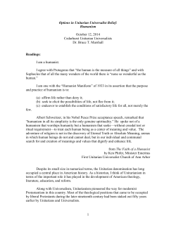 Humanism - Cedarhurst Unitarian Universalists