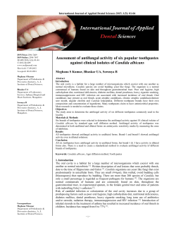 Assessment of antifungal activity of six popular toothpastes against