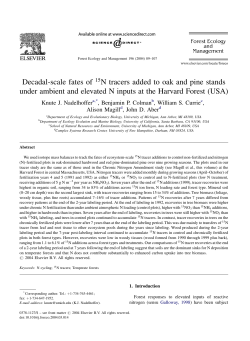 Decadal-scale fates of N tracers added to oak and pine stands