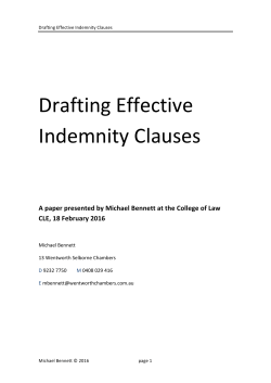 Drafting Effective Indemnity Clauses