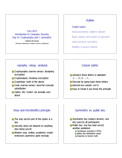 Outline -ography, -ology, -analysis Caesar cipher e !hY f !iYXXX