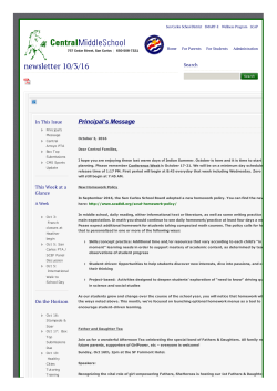 Newsletter 10/03/16 - Central Middle School