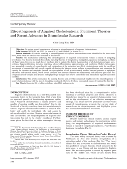 Etiopathogenesis of Acquired Cholesteatoma: Prominent Theories