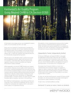 Kentwood`s Air Quality Program: Going Beyond CARB to CA Section